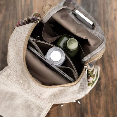 Ivin prirodni muzej | Boho laneni cvetni ranac