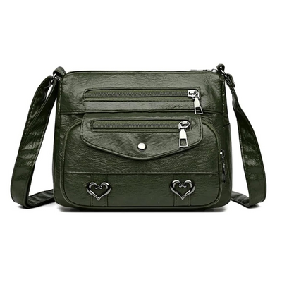 Rhea - Klasična Torba Preko Tela sa Više Džepova i Prednjim Rajsferšlusima