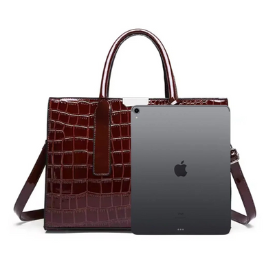 Elara - Luksuzna Torba sa Krokodilskim Uzorkom i Remenom za Rame