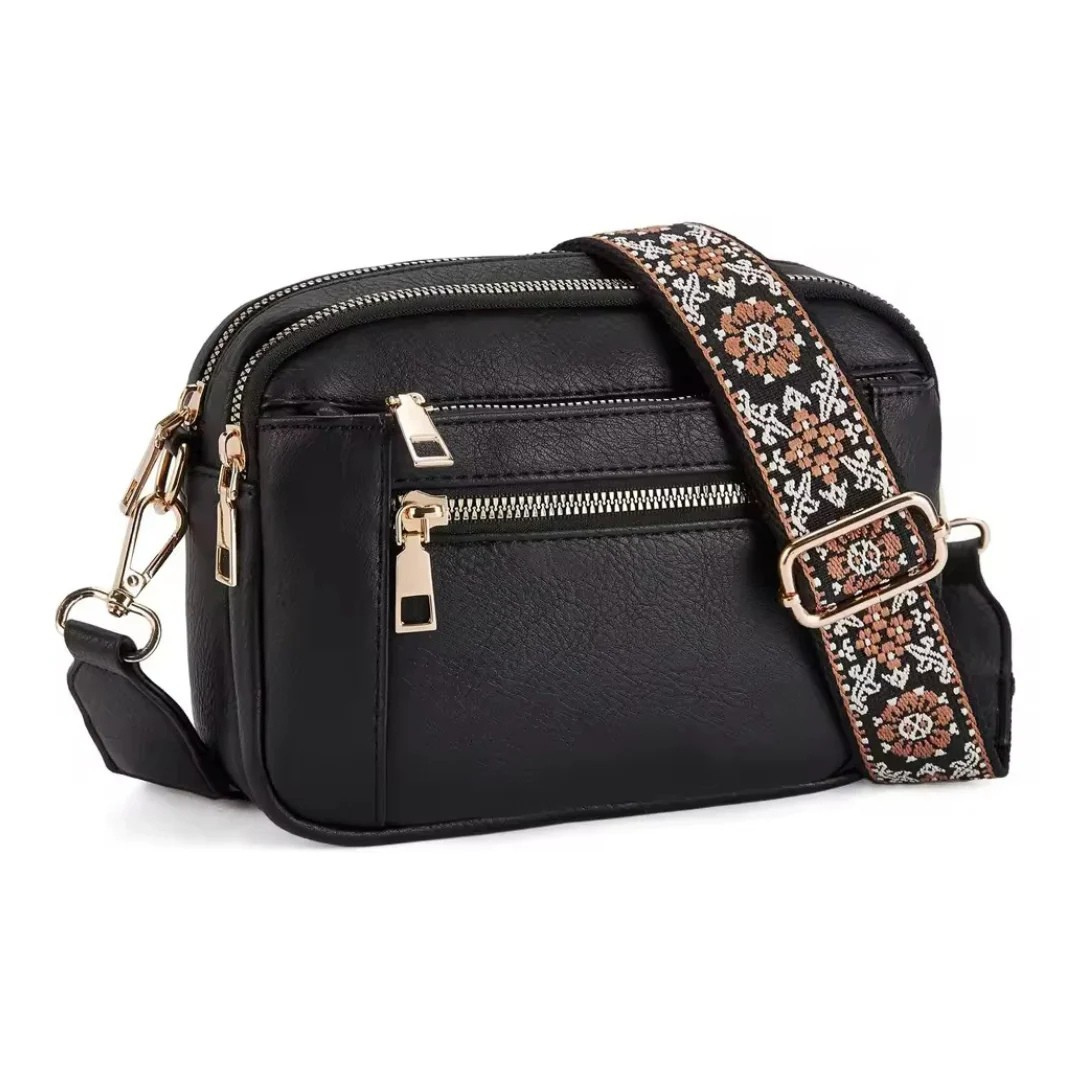 Nora - Chic Torba Preko Ramena sa Cvjetnom Trakom