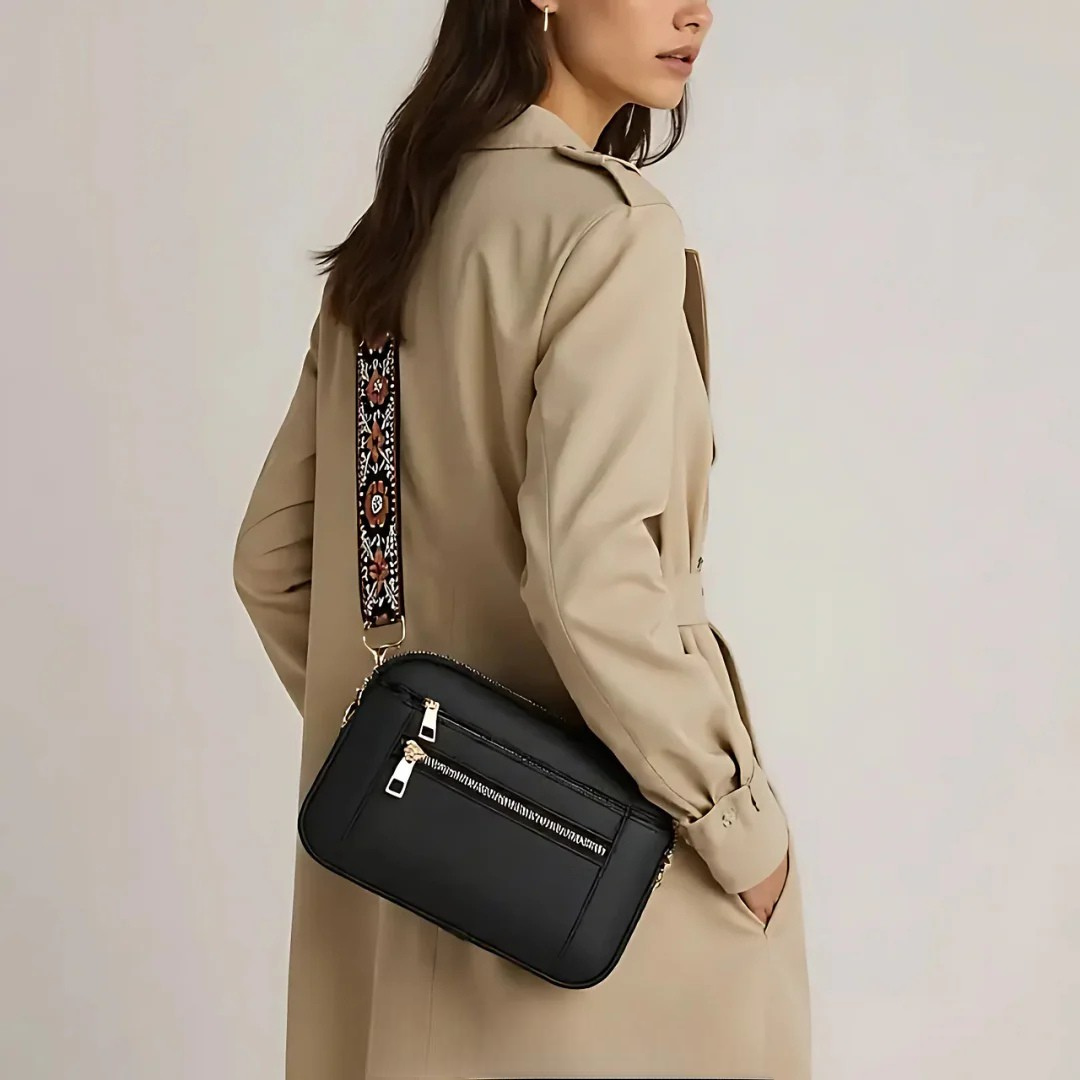 Nora - Chic Torba Preko Ramena sa Cvjetnom Trakom