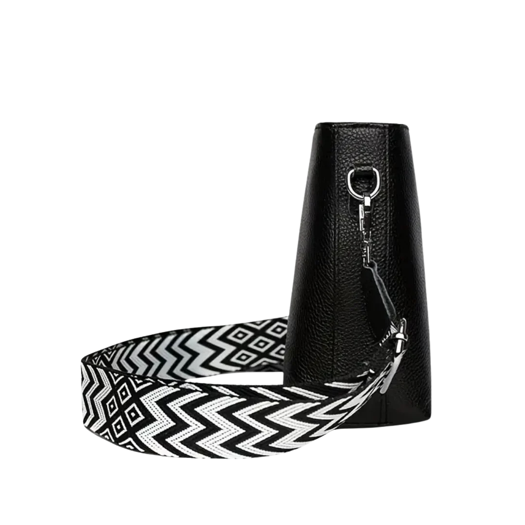 Ivy - Trendy Torba za Preko Ramena sa Geometrijskom Trakom