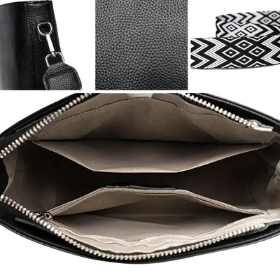 Ivy - Trendy Torba za Preko Ramena sa Geometrijskom Trakom