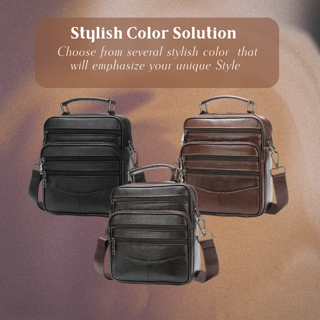 Jacob - Kožna Retro Torba preko Tela za Muškarce