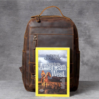 Jason - Premium smeđi kožni ranac