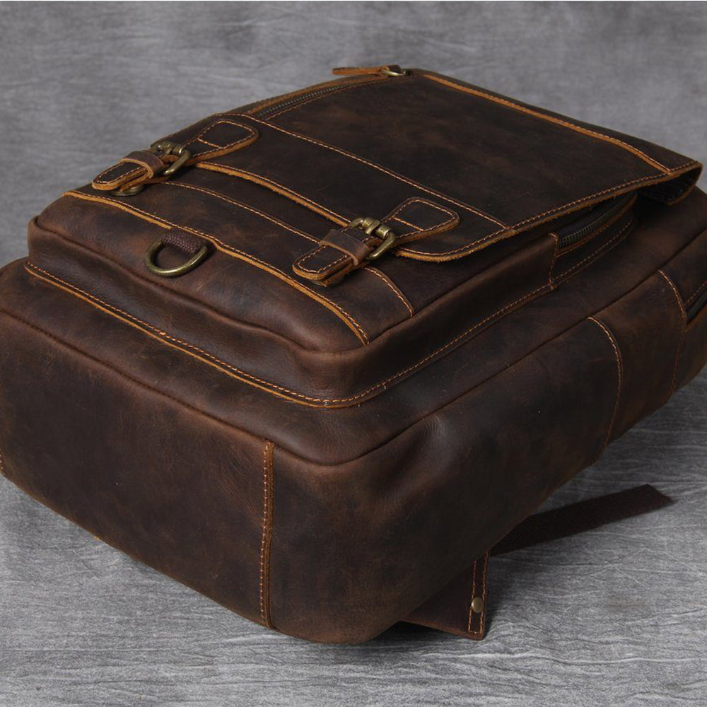 Jason - Premium smeđi kožni ranac